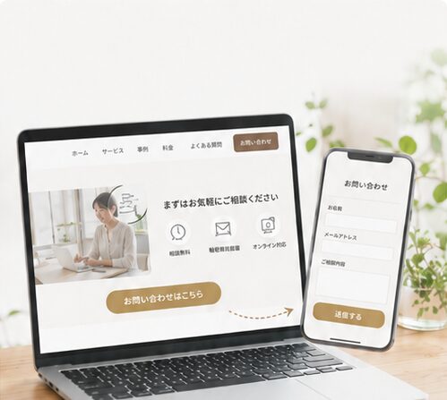 04：ホームページから問い合わせフォームへ自然に誘導する導線設計のイメージ