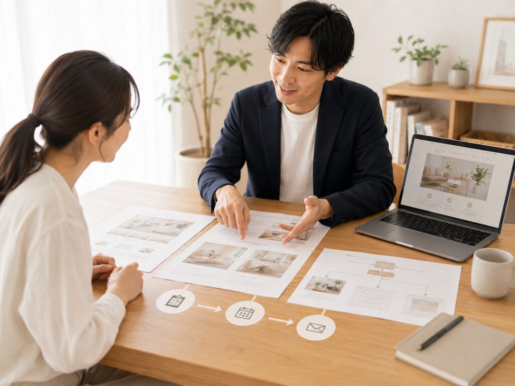 予約や問い合わせにつながるホームページ導線のイメージ
