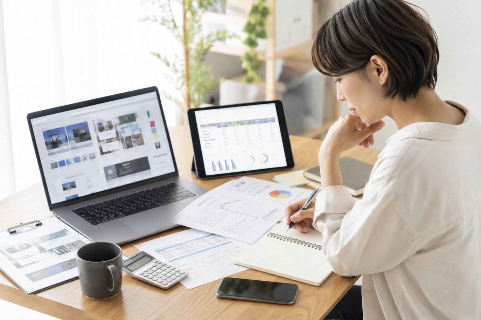 デザインの作り込みを行なっている女性のイメージ