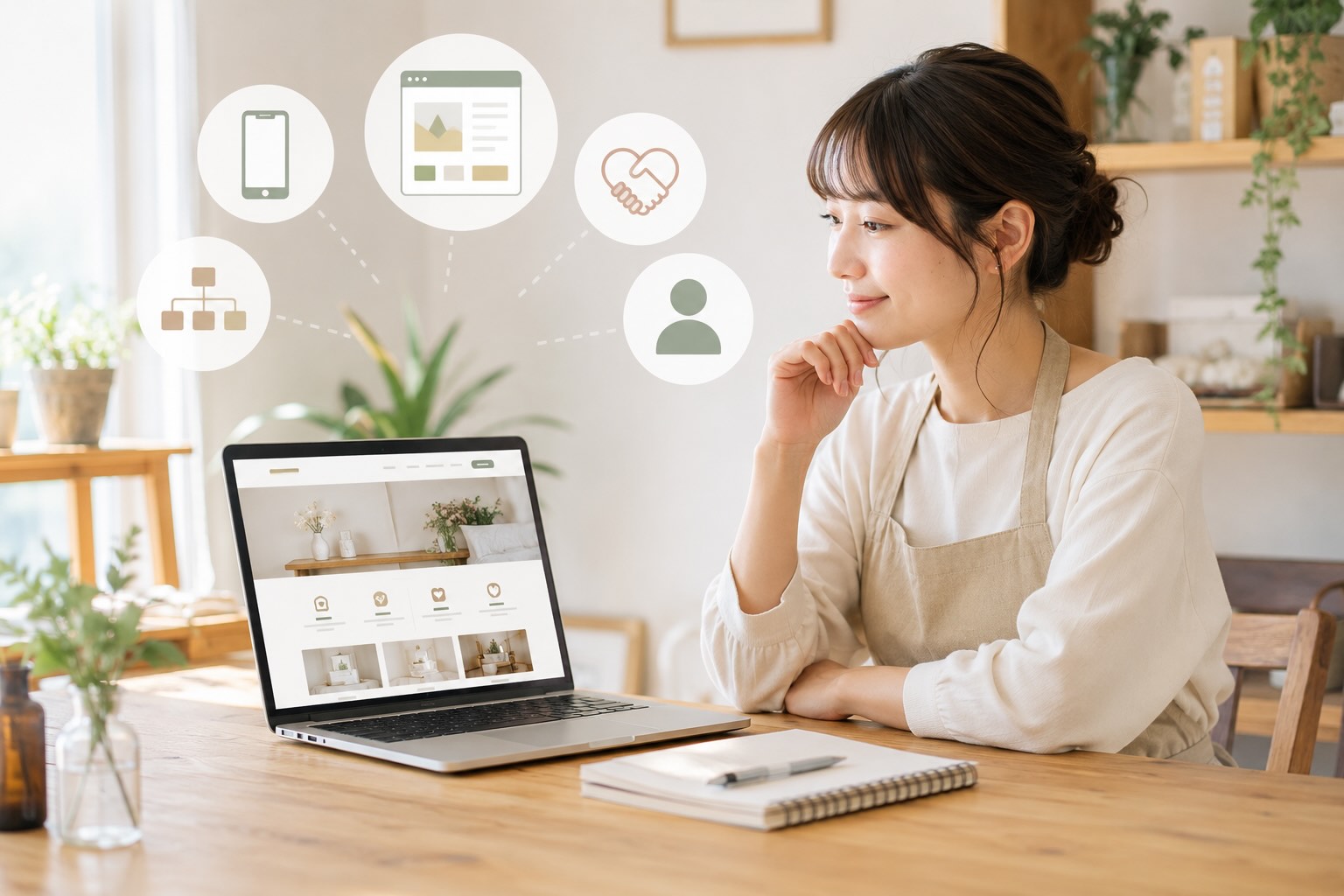 個人事業主・店舗がホームページを制作する時に考えている女性のイメージ