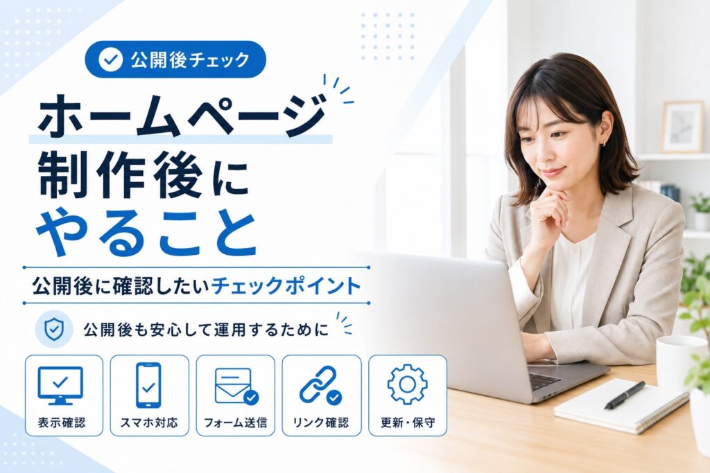 ホームページ制作後にやること｜公開後に確認したいチェックポイント