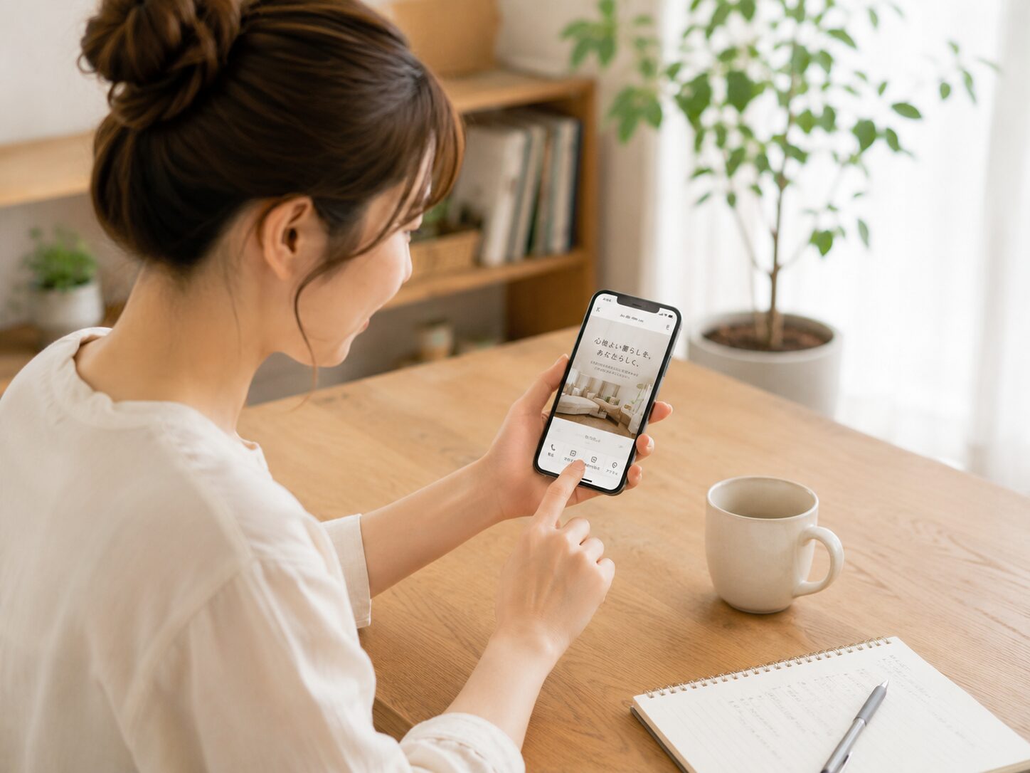 スマートフォンで見やすい店舗ホームページのイメージ