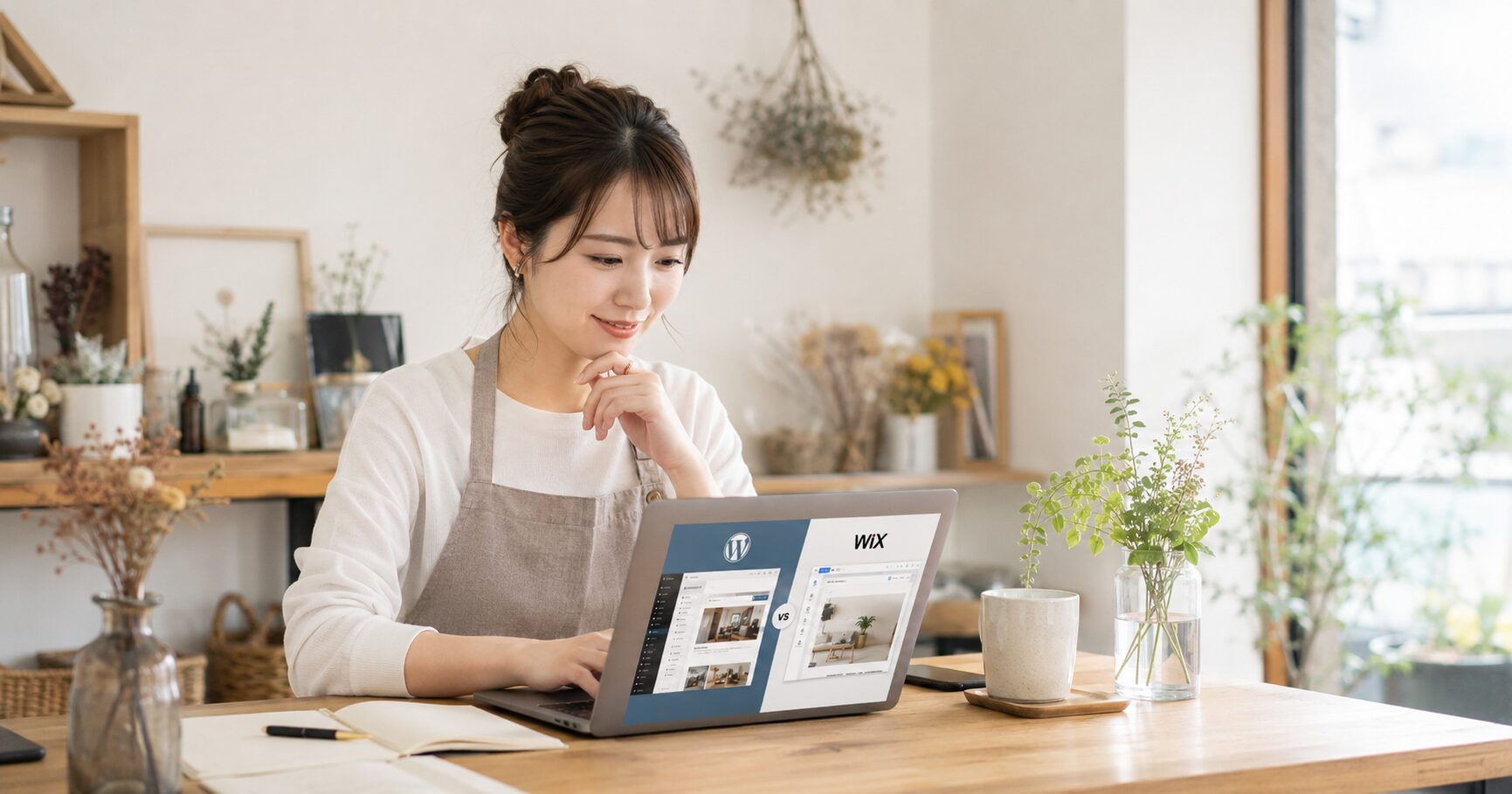 個人事業主・店舗オーナーがノートPCを使っているイメージ