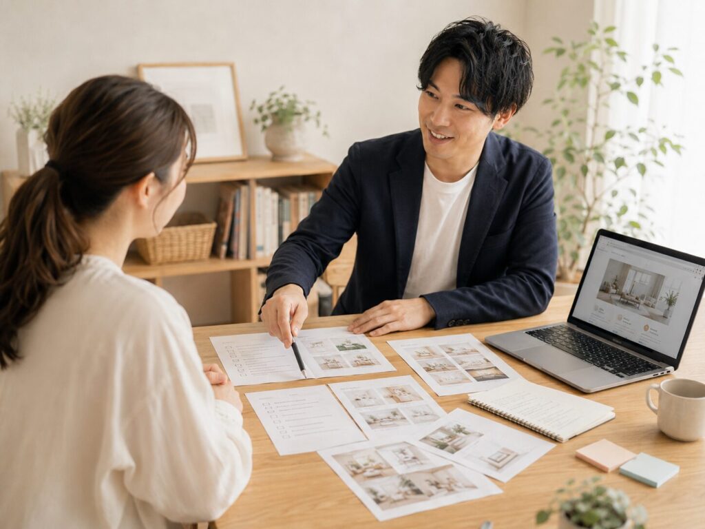 初めての方にもわかりやすくホームページ制作を説明するイメージ