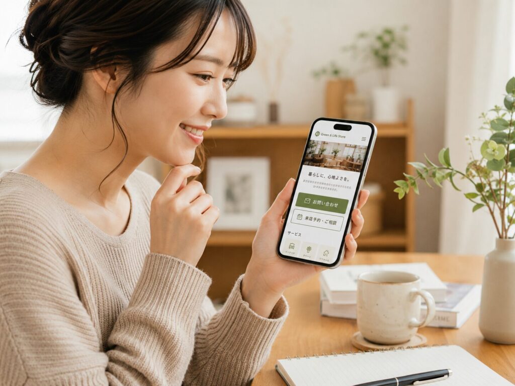 お問い合わせしようとしている女性のイメージ