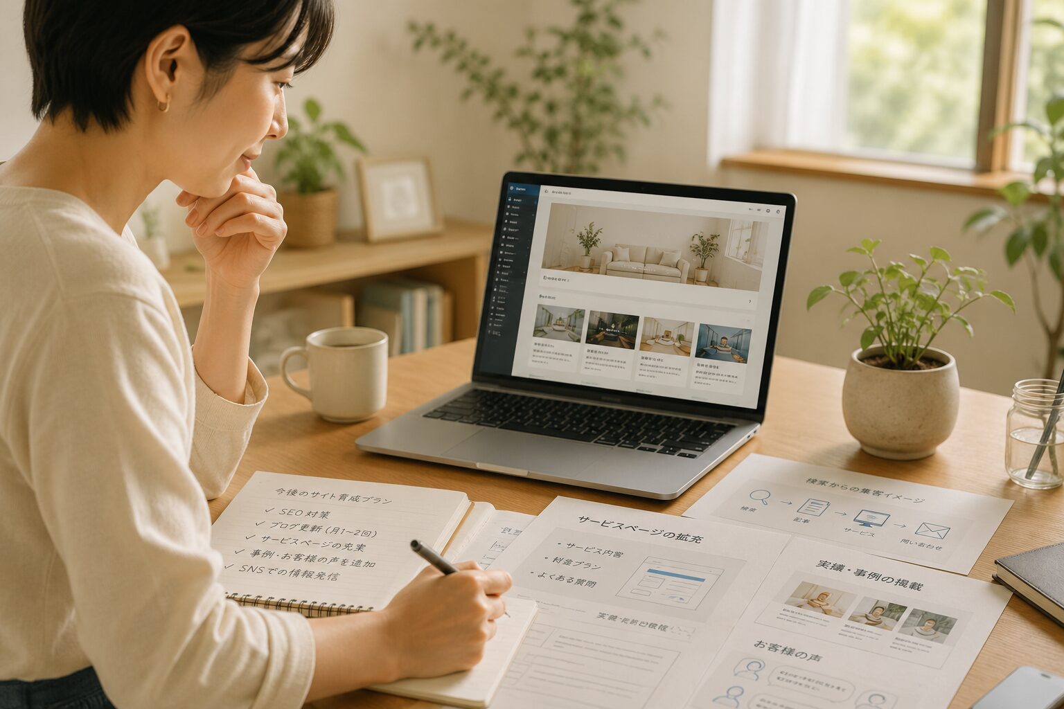 自宅オフィスでのサイト戦略計画