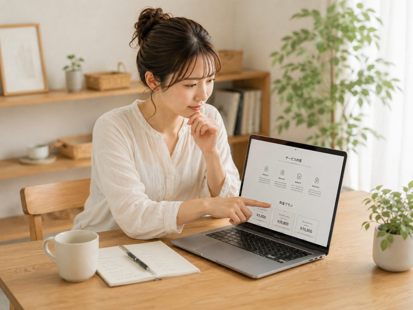 サービス内容と料金をわかりやすく掲載するイメージ