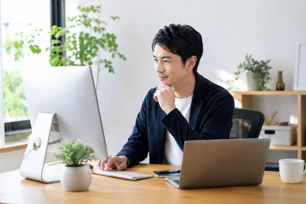 WordPressの設定や管理画面を確認する様子