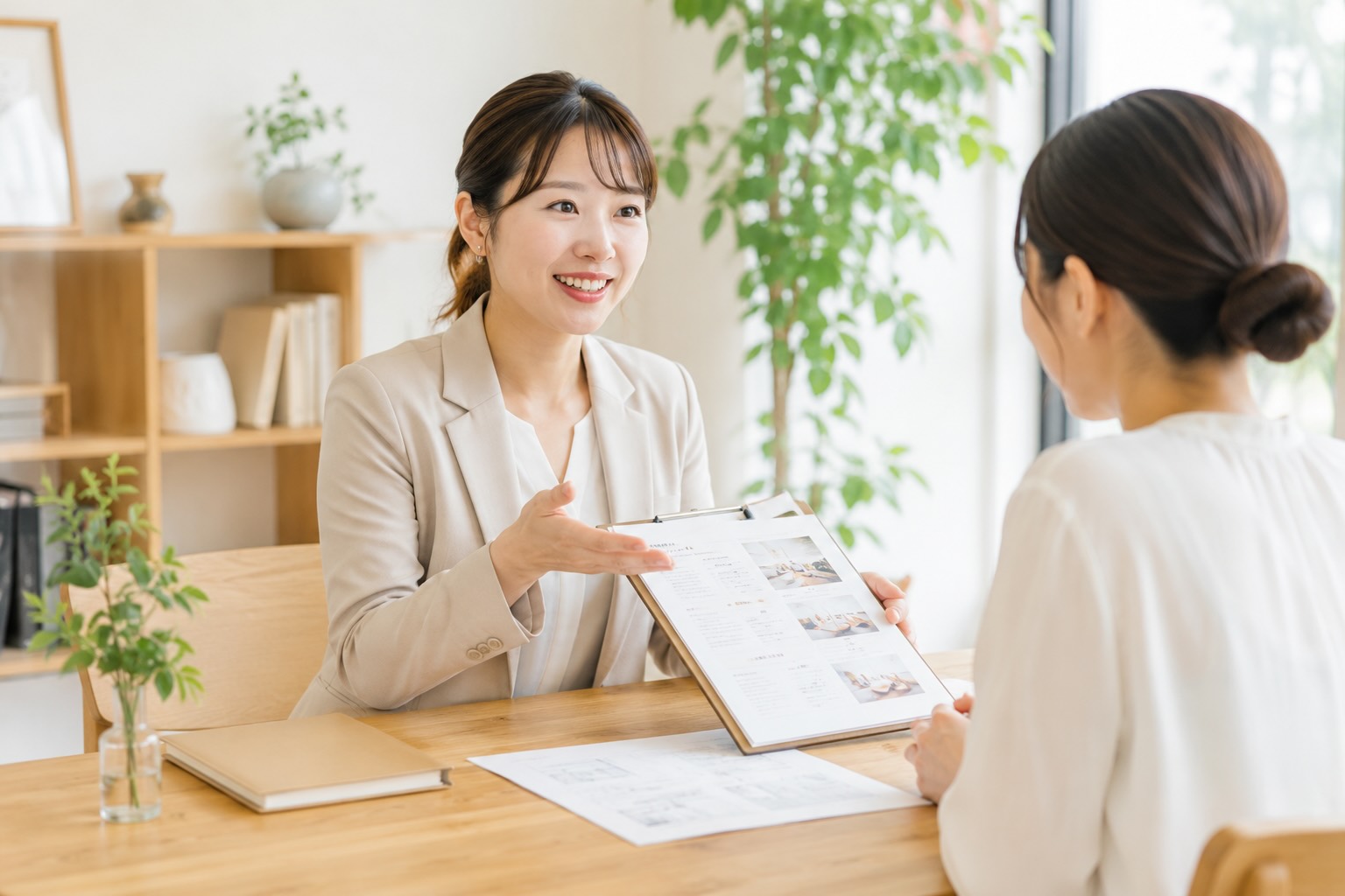 サービス内容を説明しているスタッフのイメージ