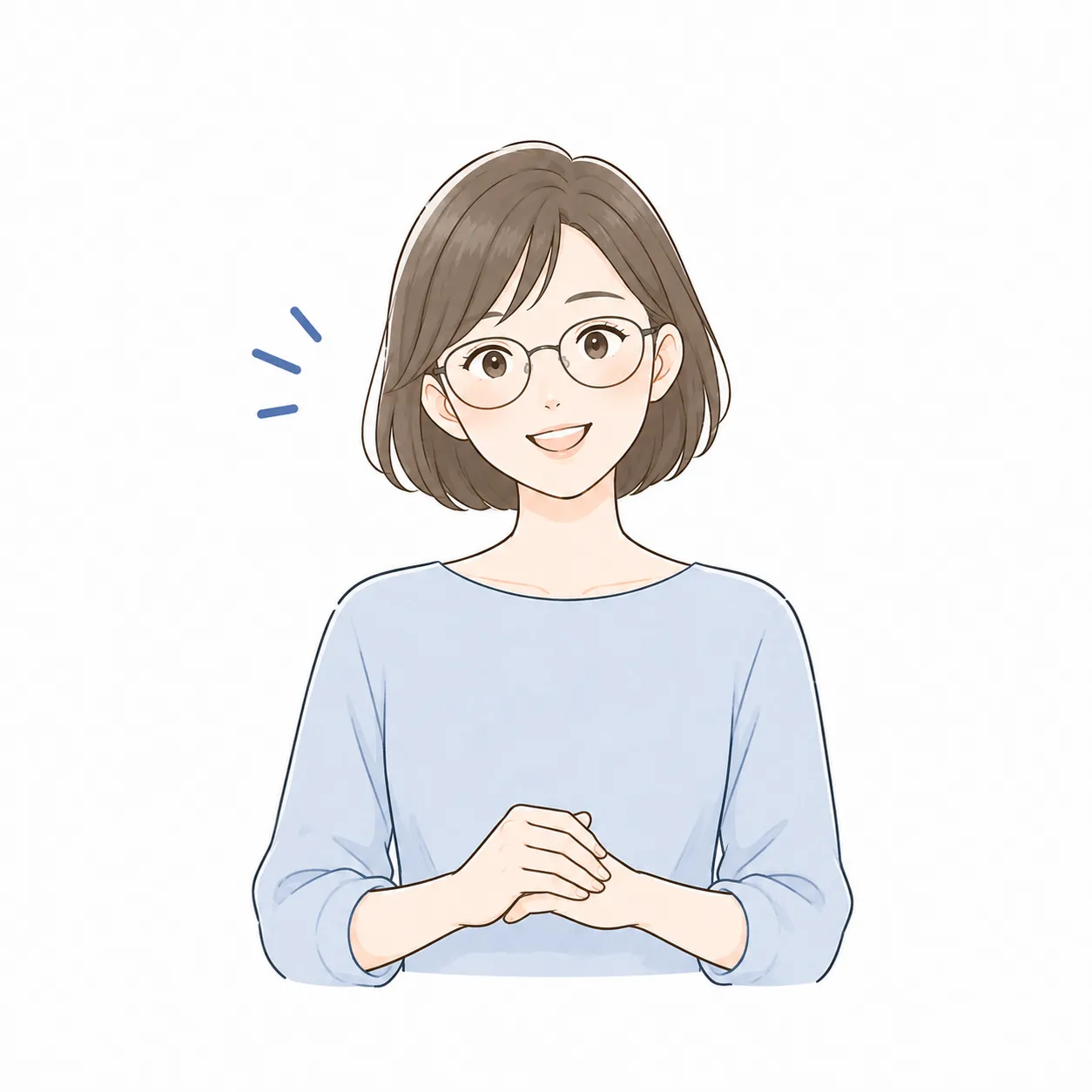 ホームページ制作に満足している女性のイラスト