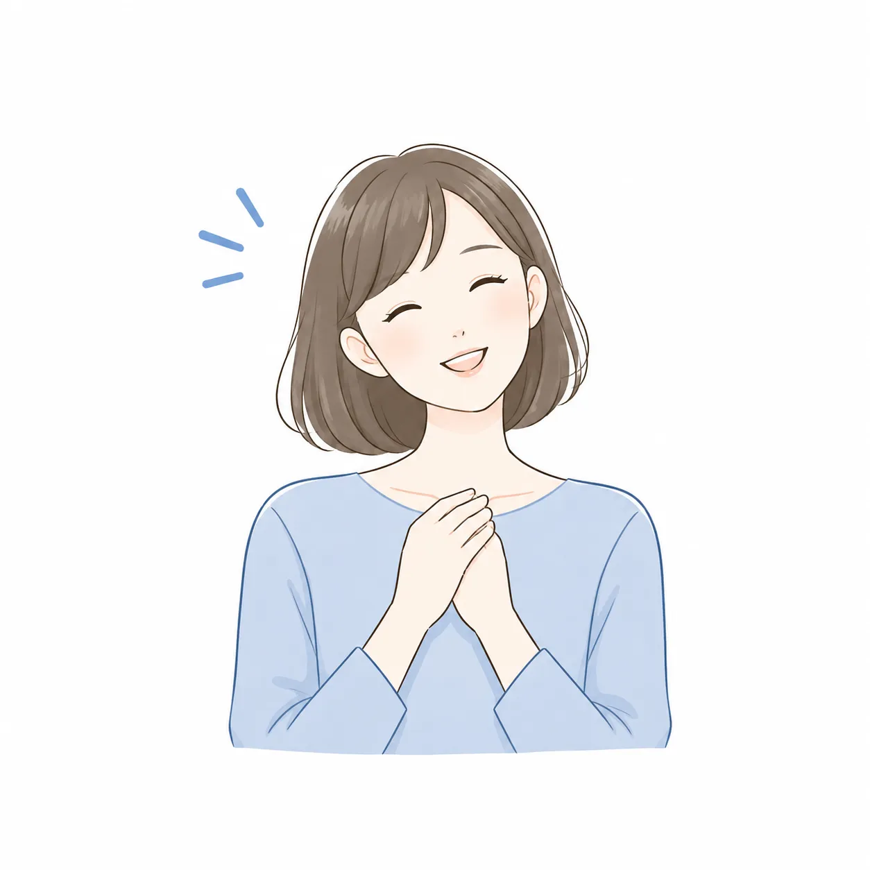 明るい表情でおすすめする女性のイラスト