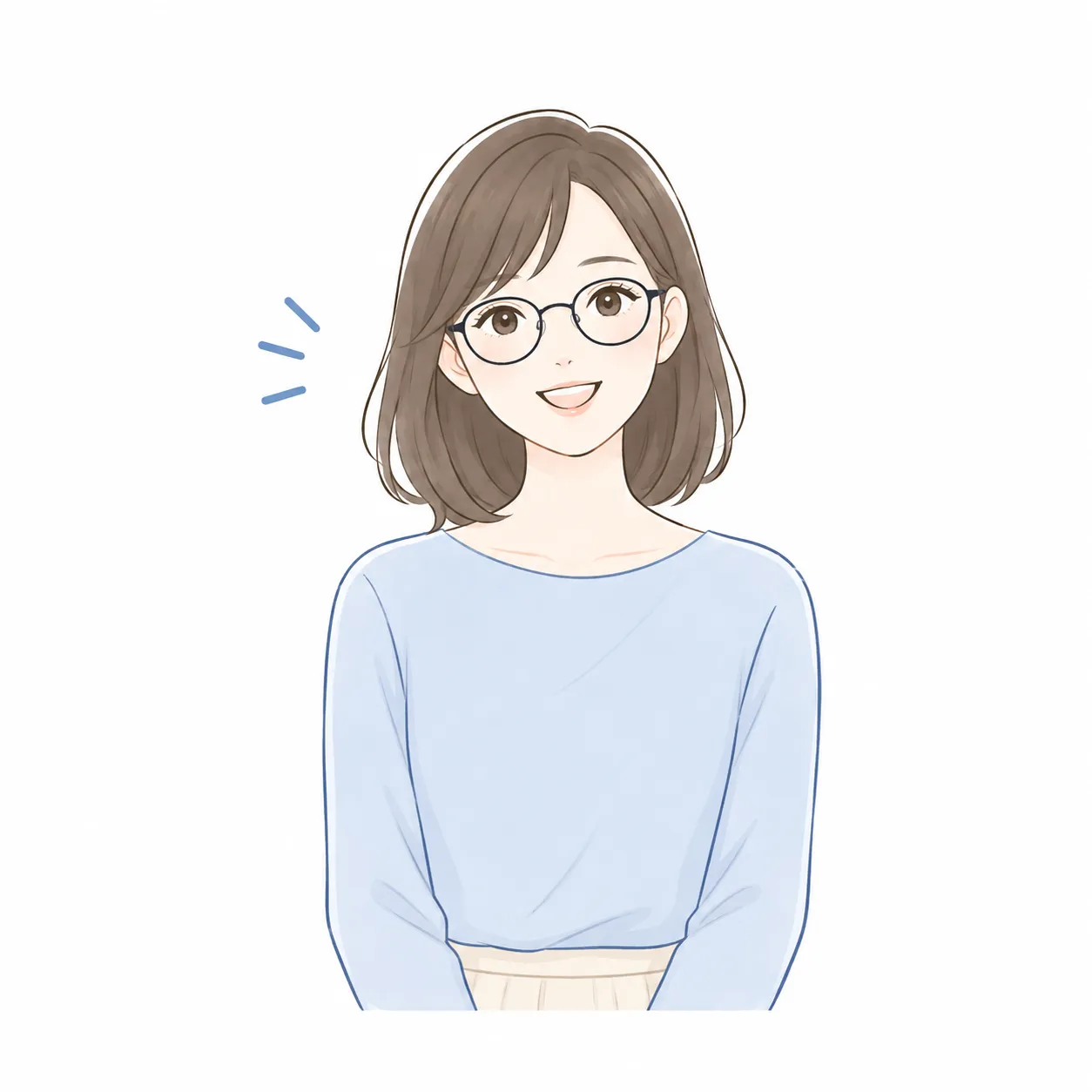 ホームページ制作に満足している女性のイラスト