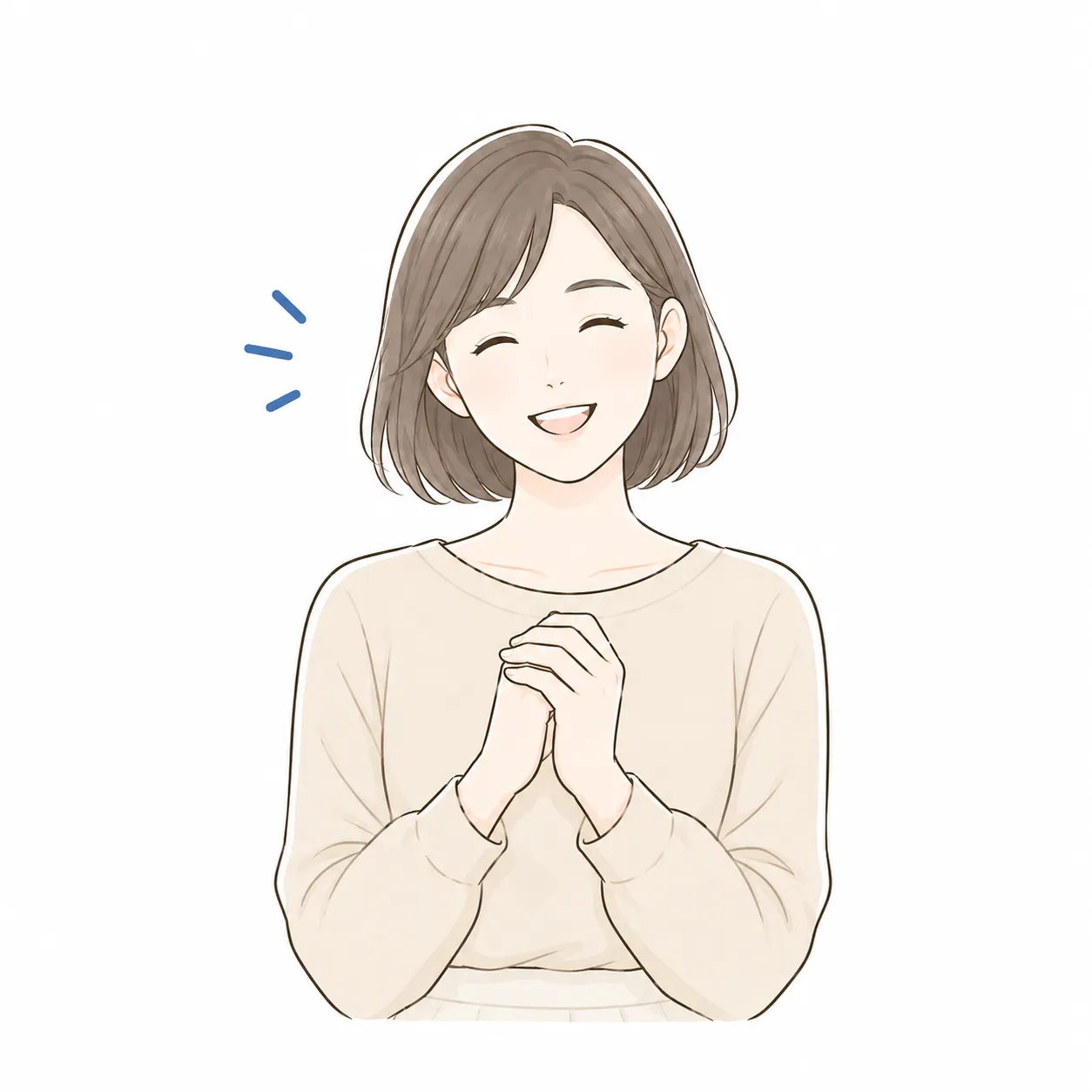 ホームページ制作に満足しているお客様のイラスト
